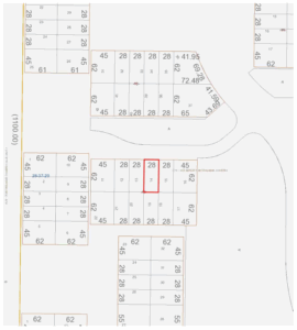 Property line map included in the full appraisal report, showing the exact lot location and dimensions.